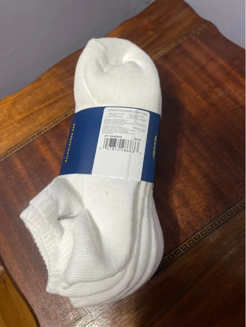 New 6 pair pack Polo Ralph Lauren mens no show socks white size 6-12.5 [COPY]